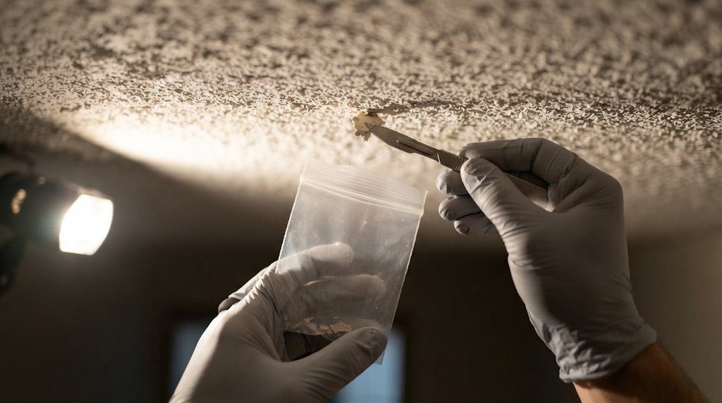 Surveyor taking an asbestos sample